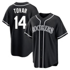 C.Rockies #14 Ezequiel Tovar Player Black Fashion Out Home Game Fdoa Stitched Jerseys