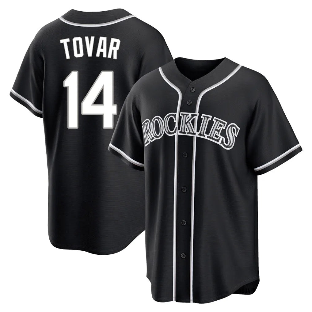 C.Rockies #14 Ezequiel Tovar Player Black Fashion Out Home Game Fdoa Stitched Jerseys