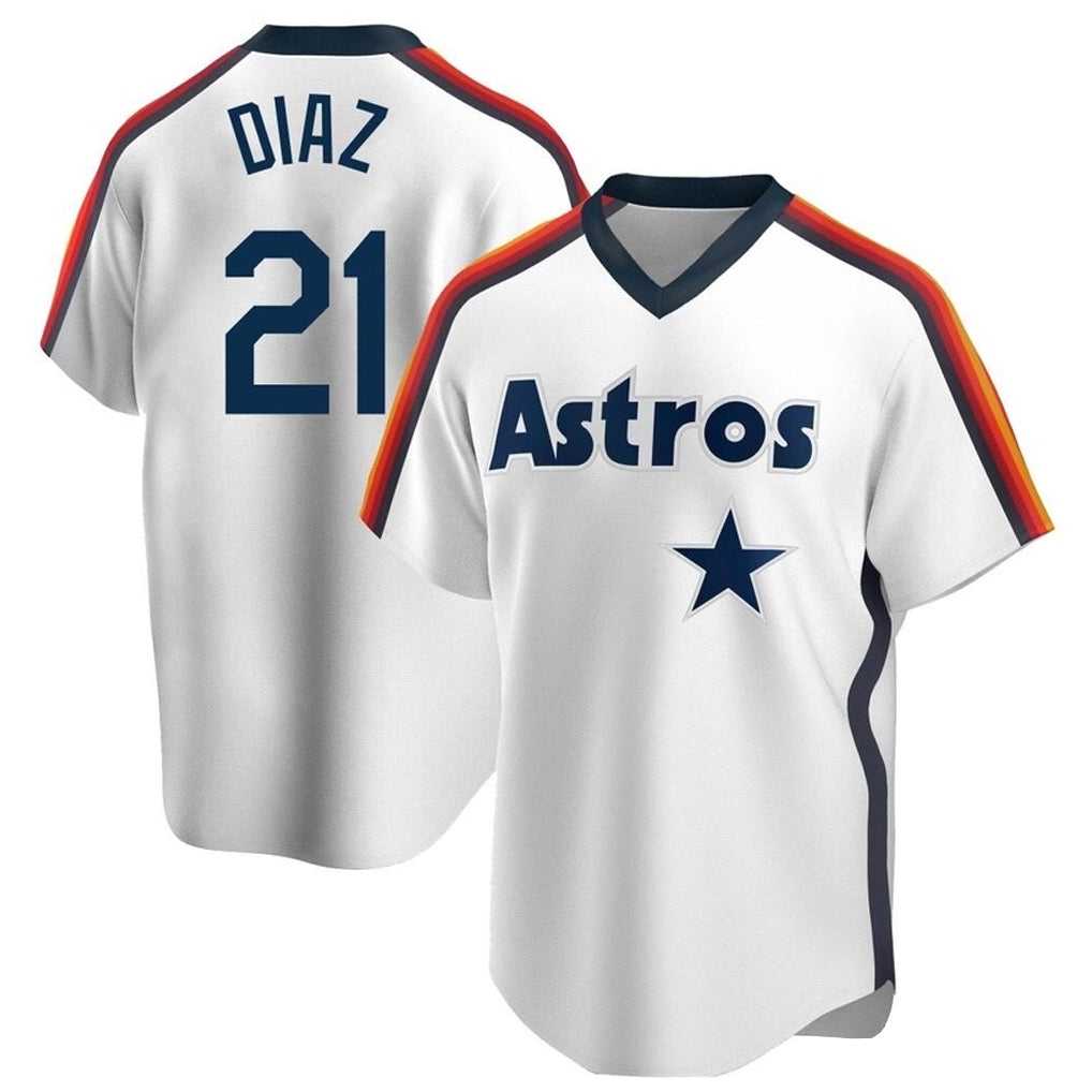 H.Astros #21 Yainer Diaz Player White Cooperstown Collection T-shirt Fdoa Stitched Jerseys