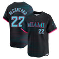 M.Marlins #22 Sandy Alcantara Player Black City Connect Home Limited Fdoa Stitched Jerseys