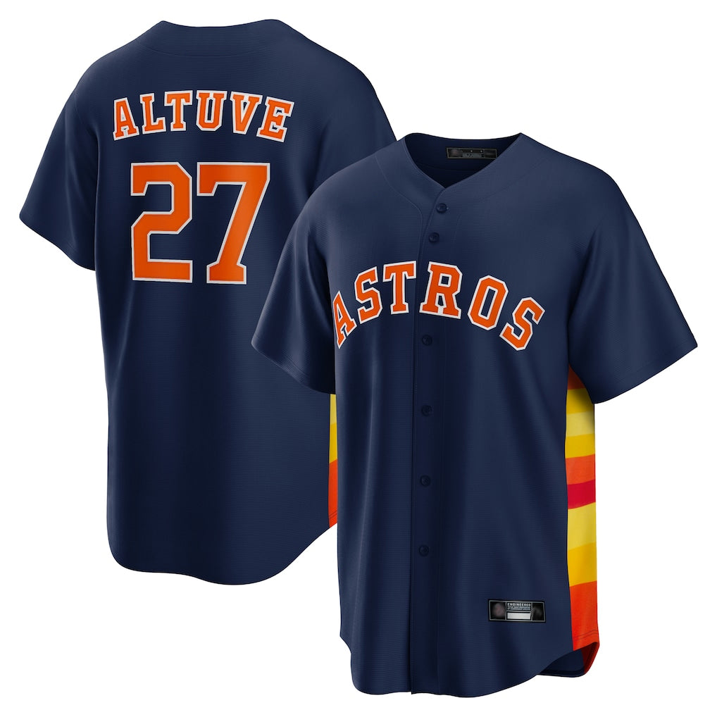 H.Astros #27 Jose Altuve Player Navy Home Game Fdoa Stitched Jerseys