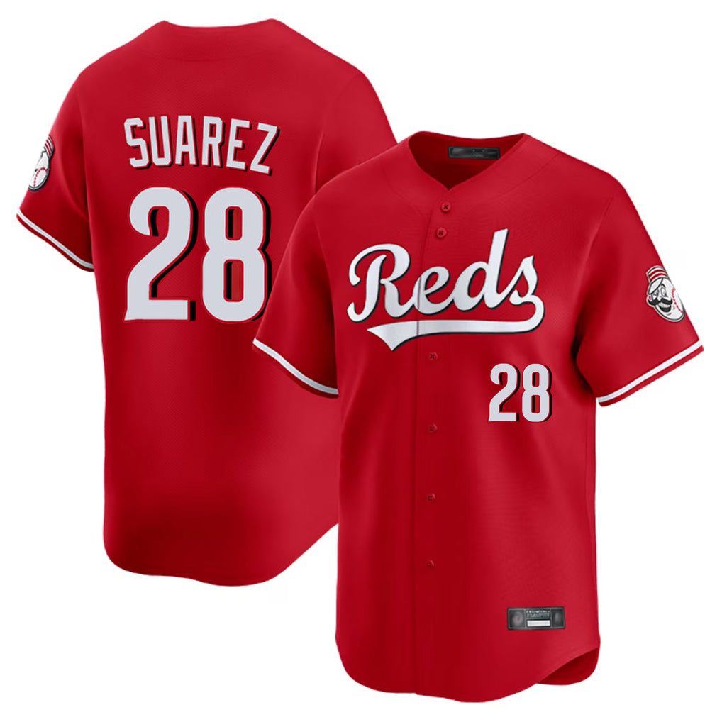 C.Reds #28 Eugenio Su¨¢rez Player Red Home Limited Fdoa Stitched Jerseys
