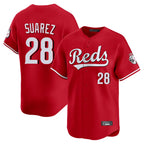 C.Reds #28 Eugenio Su¨¢rez Player Red Home Limited Fdoa Stitched Jerseys