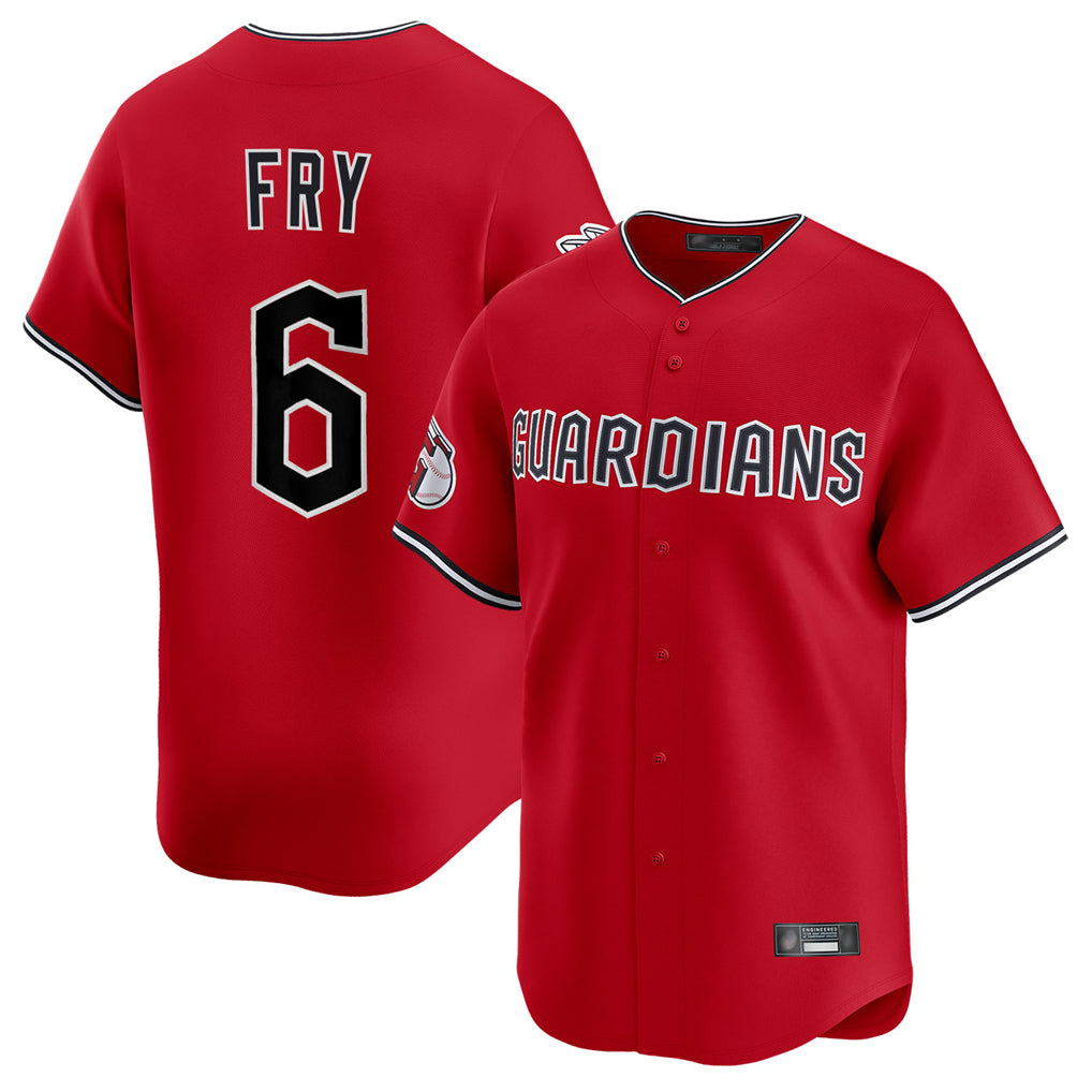 C.Guardians #6 David Fry Player Red Limited Home Fdoa Stitched Jerseys