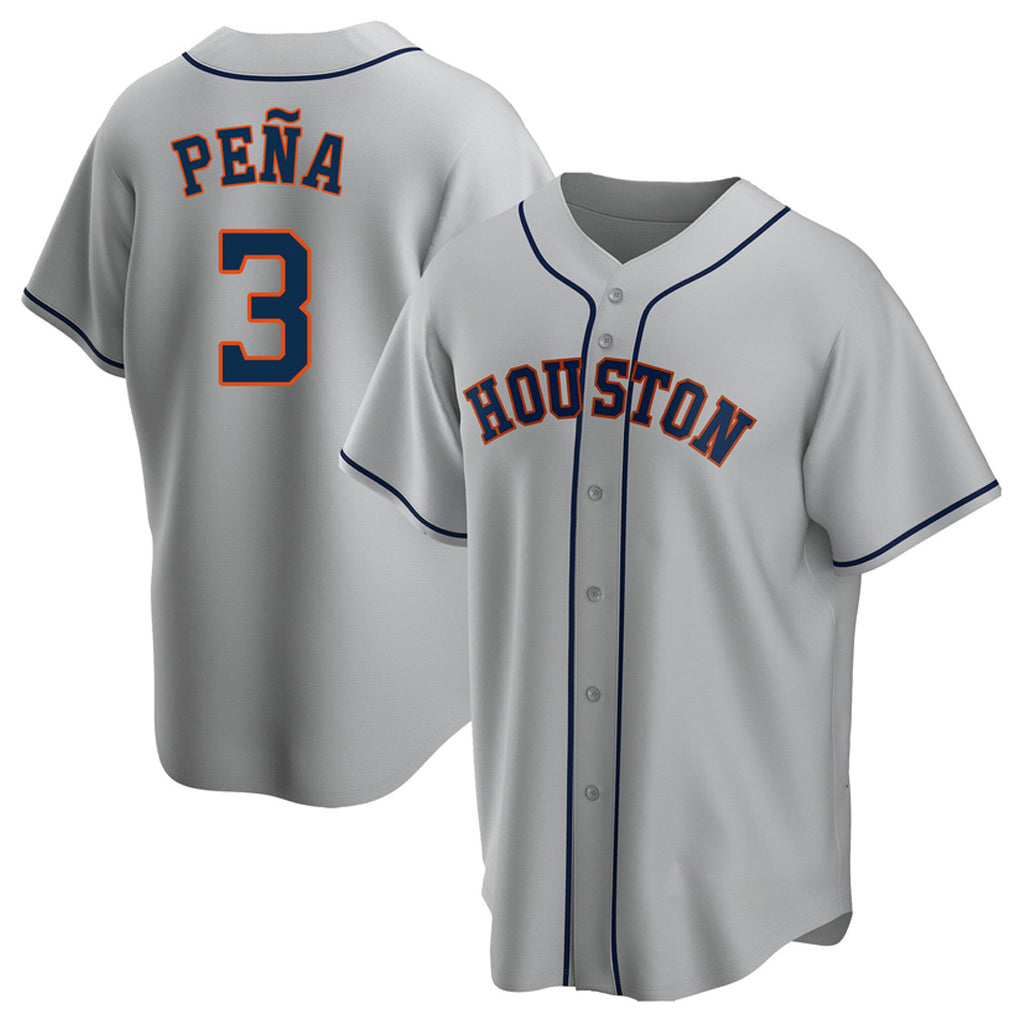 H.Astros #3 Jeremy Pe?a Player Gray Home Game Fdoa Stitched Jerseys