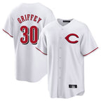 C.Reds #30 Ken Griffey Player White Home Game Fdoa Stitched Jerseys