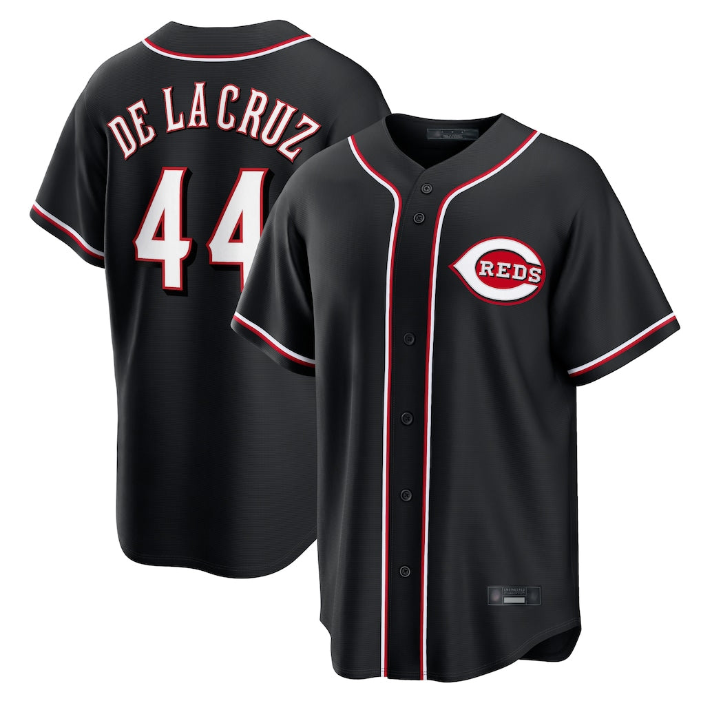 C.Reds #44 Elly De La Cruz Player Black Fashion Out Home Game Fdoa Stitched Jerseys