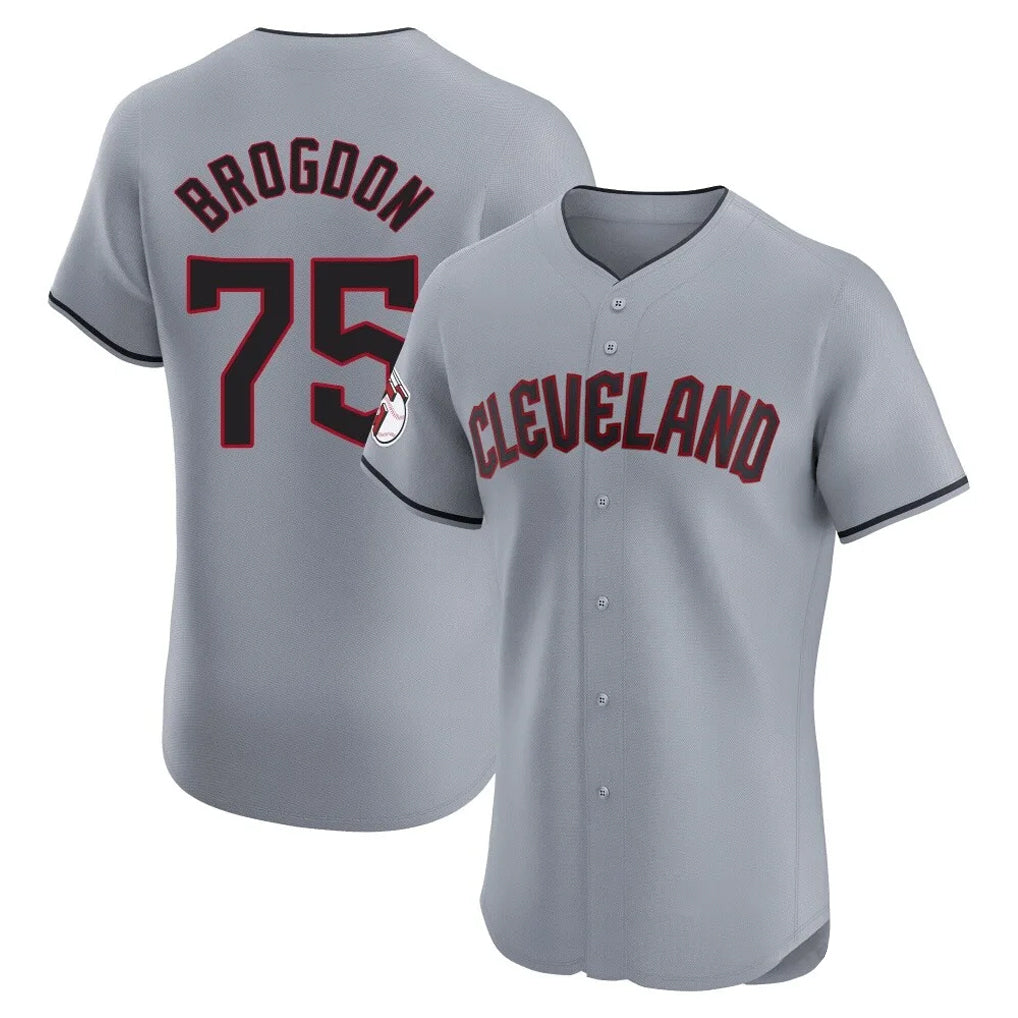 C.Guardians #75 Connor Brogdon Player Gray Road Limited Elite Home Fdoa Stitched Jerseys