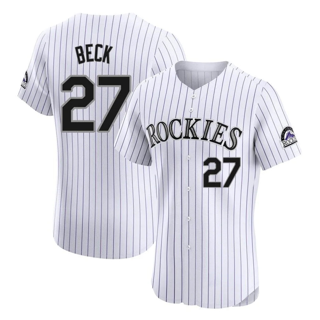C.Rockies #27 Jordan Beck Player White Limited Elite Home Fdoa Stitched Jerseys