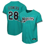 M.Marlins #28 Kyle Stowers Player Teal Home Game Fdoa Stitched Jerseys