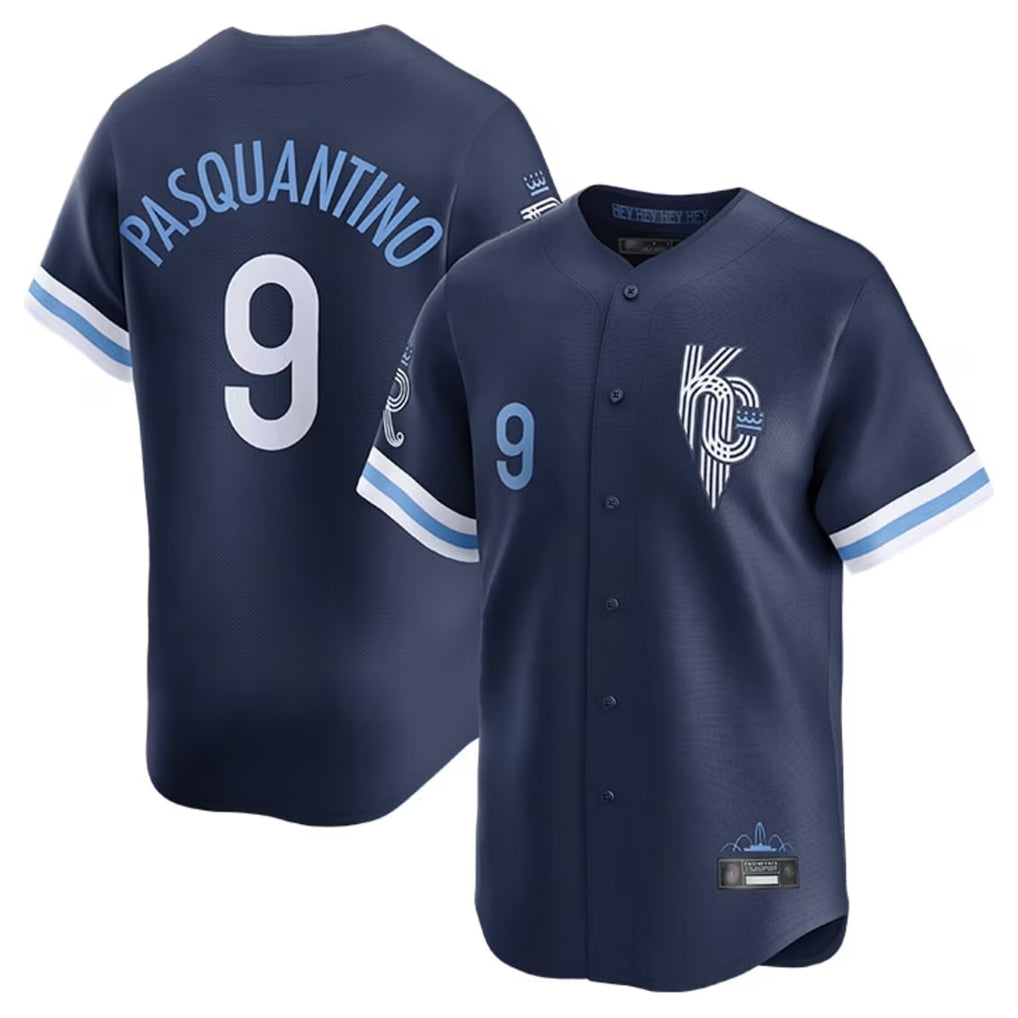 KC.Royals #9 Vinnie Pasquantino Player Navy City Connect Limited Home Fdoa Stitched Jerseys