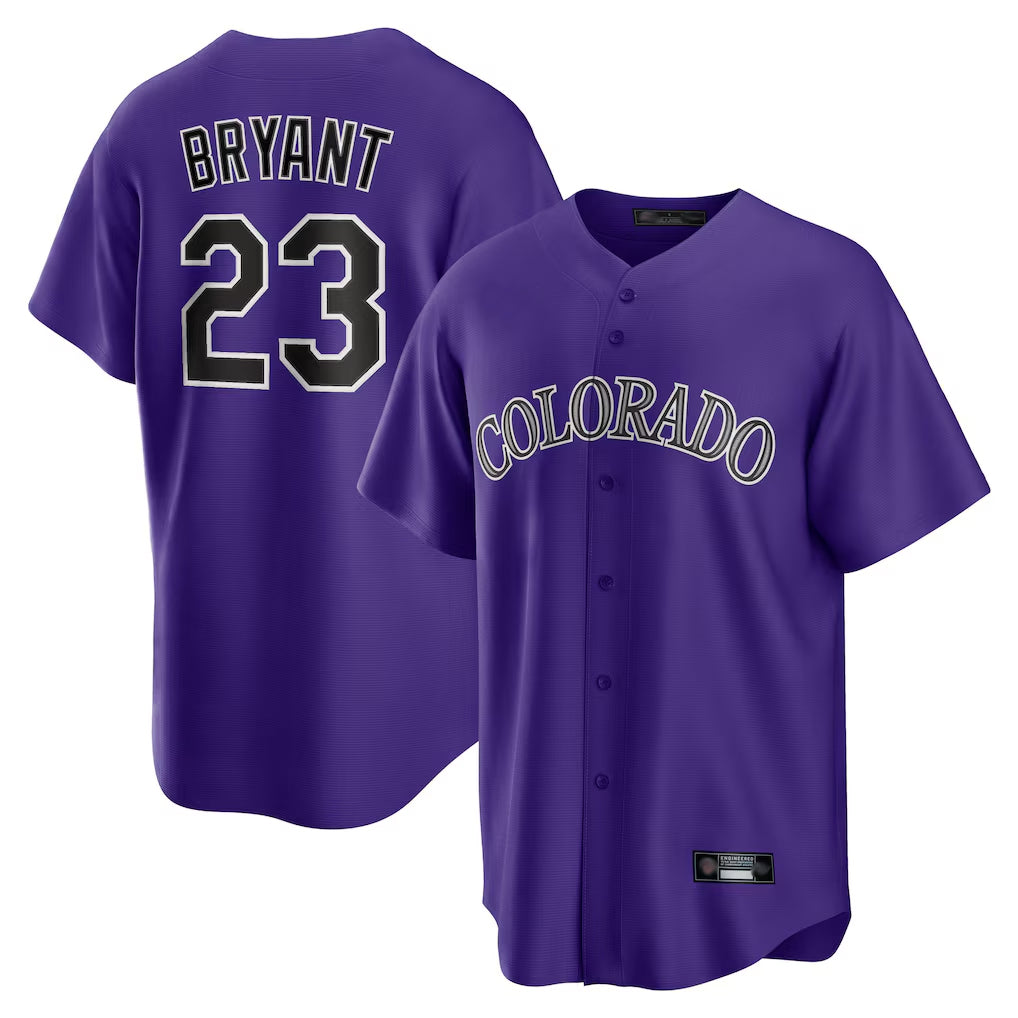 C.Rockies #23 Kris Bryant Player Purple Game Home Fdoa Stitched Jerseys