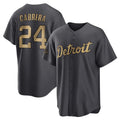 D.Tigers #24 Miguel Cabrera Player Charcoal All-Star Home Game Fdoa Stitched Jerseys