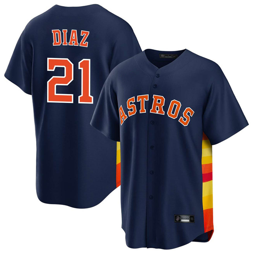 H.Astros #21 Yainer Diaz Player Navy Home Game Fdoa Stitched Jerseys