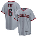 C.Guardians #6 David Fry Player Gray Home Game Fdoa Stitched Jerseys