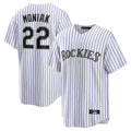 C.Rockies #22 Mickey Moniak Player White Game Home Fdoa Stitched Jerseys