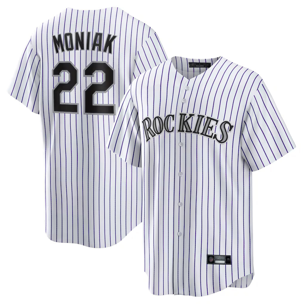 C.Rockies #22 Mickey Moniak Player White Game Home Fdoa Stitched Jerseys