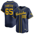 M.Brewers #65 Nestor Cortes Player Navy Home Limited Fdoa Stitched Jerseys
