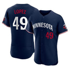 M.Twins #49 Pablo Lopez Player Navy Replica Home Limited Elite Fdoa Stitched Jerseys