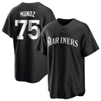 S.Mariners #75 Andres Munoz Player Black Home Limited Fdoa Stitched Jerseys