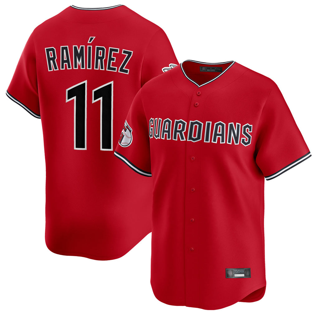 C.Guardians #11 Jose Ramirez Player Red Limited Home Fdoa Stitched Jerseys