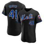 NY.Mets #41 Tom Seaver Player Black Replica Home Limited Elite Fdoa Stitched Jerseys