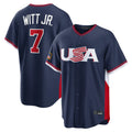 KC.Royals #7 Bobby Witt Jr. Player Navy USA 2026 World Classic Game Fdoa Stitched Jerseys