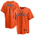 H.Astros #1 Carlos Correa Player Orange Home Game Fdoa Stitched Jerseys