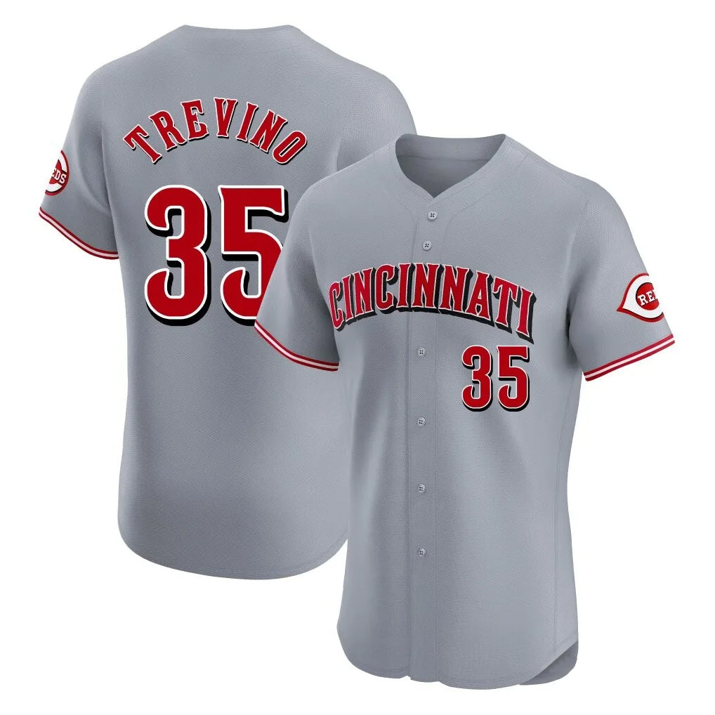 C.Reds #35 Jose Trevino Player Gray Limited Elite Home Fdoa Stitched Jerseys
