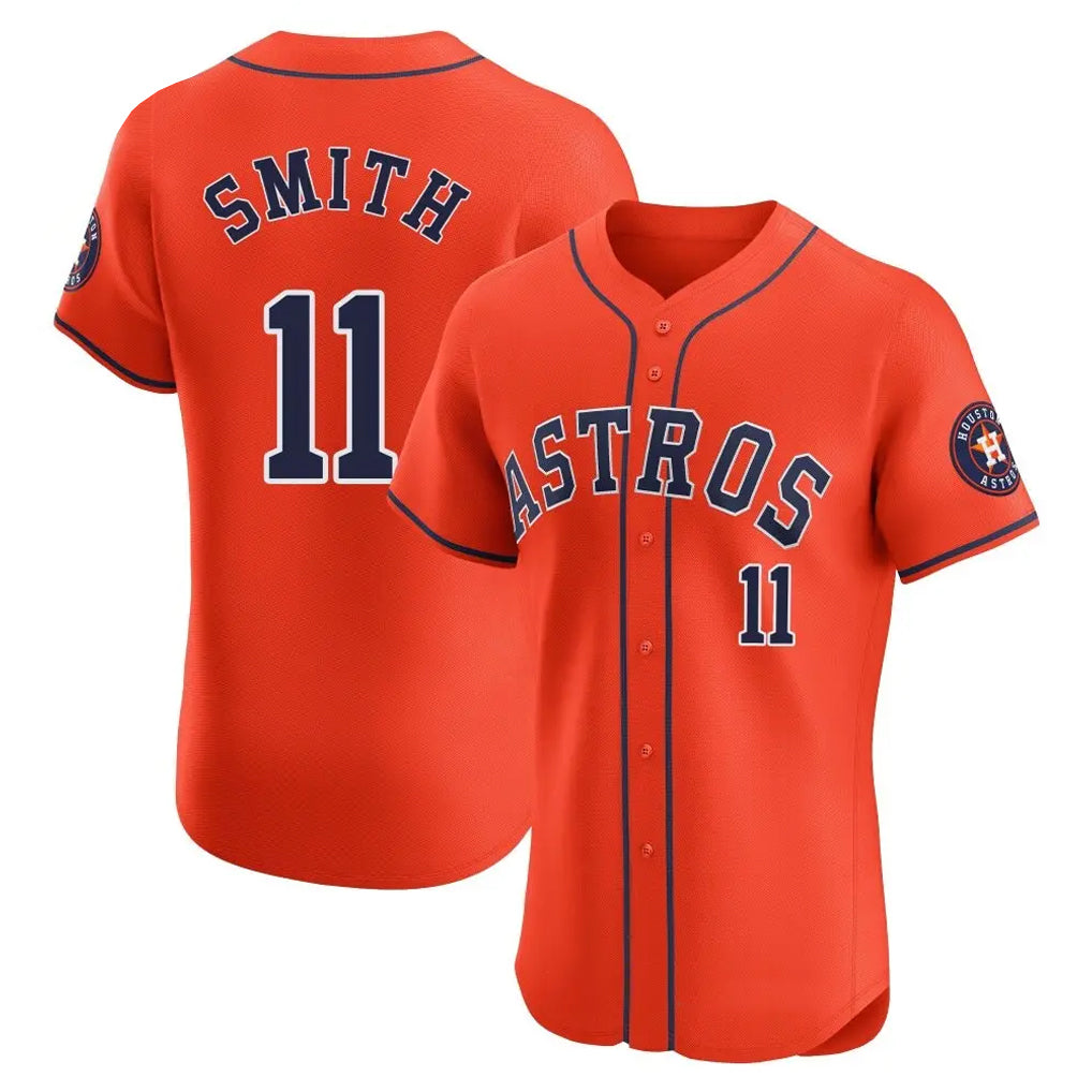 H.Astros #11 Cam Smith Player Orange Home Limited Elite Fdoa Stitched Jerseys
