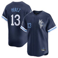 KC.Royals #13 Salvador Perez Player Navy City Connect Limited Home Fdoa Stitched Jerseys