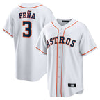 H.Astros #3 Jeremy Pe?a Player White Home Game Fdoa Stitched Jerseys