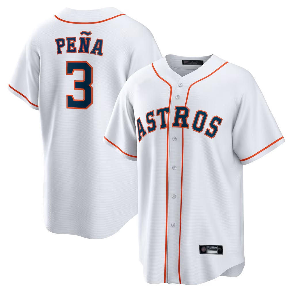 H.Astros #3 Jeremy Pe?a Player White Home Game Fdoa Stitched Jerseys