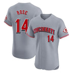 C.Reds #14 Pete Rose Player Gray Limited Elite Home Fdoa Stitched Jerseys