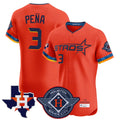 H.Astros #3 Jeremy Pe?a Player Orange City Connect Texas Patch Vapor Premier Limited Elite Home Fdoa Stitched Jerseys