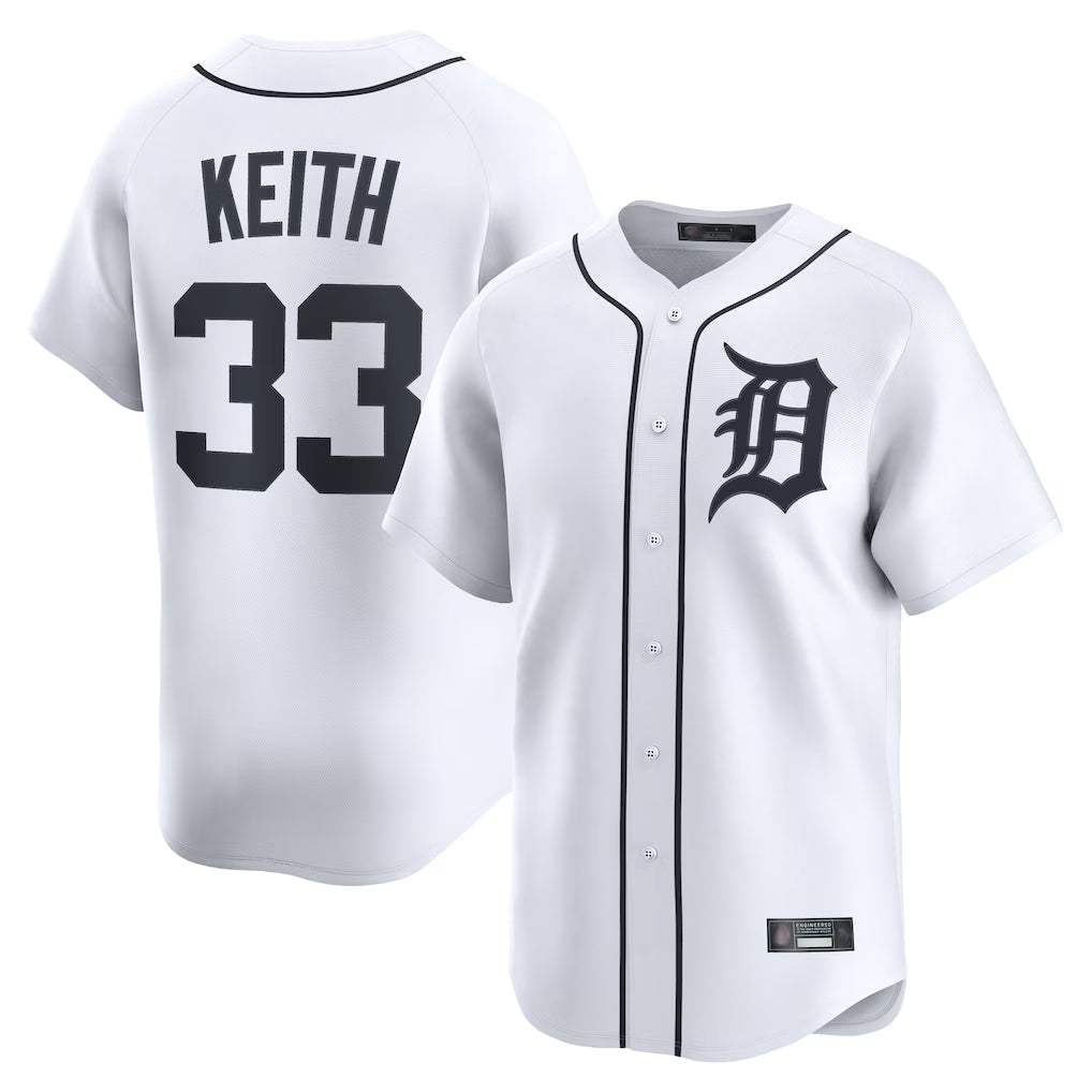 D.Tigers #33 Colt Keith Player White Home Limited Fdoa Stitched Jerseys