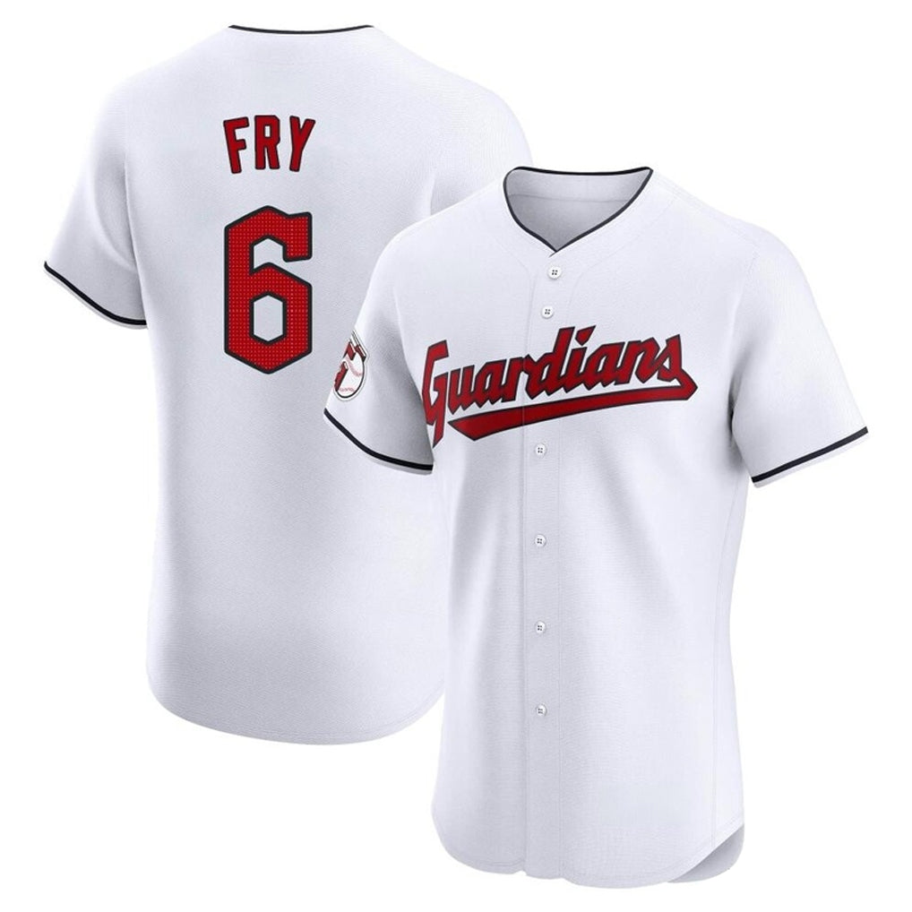 C.Guardians #6 David Fry Player White Limited Elite Home Fdoa Stitched Jerseys