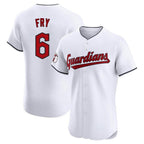 C.Guardians #6 David Fry Player White Limited Elite Home Fdoa Stitched Jerseys