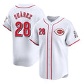C.Reds #28 Eugenio Su¨¢rez Player White Home Limited Fdoa Stitched Jerseys