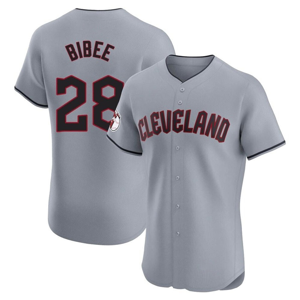 C.Guardians #28 Tanner Bibee Player Gray Road Limited Elite Home Fdoa Stitched Jerseys