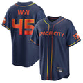 H.Astros #45 Tatsuya Imai Player Navy City Connect Home Game Fdoa Stitched Jerseys