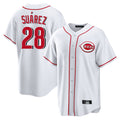 C.Reds #28 Eugenio Su¨¢rez Player White Game Home Fdoa Stitched Jerseys