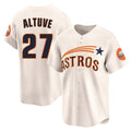 H.Astros #27 Jose Altuve Player Cream Throwback Cooperstown Collection Limited Fdoa Stitched Jerseys