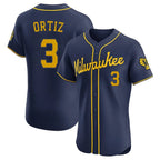 M.Brewers #3 Joey Ortiz Player Navy Home Limited Elite Fdoa Stitched Jerseys