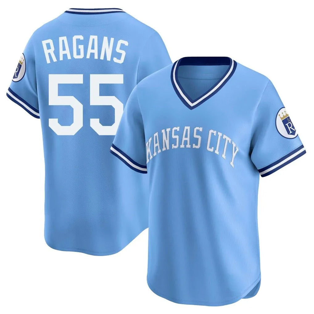 KC.Royals #55 Cole Ragans Player Light Blue Limited Throwback Cooperstown Collection T-shirt Fdoa Stitched Jerseys