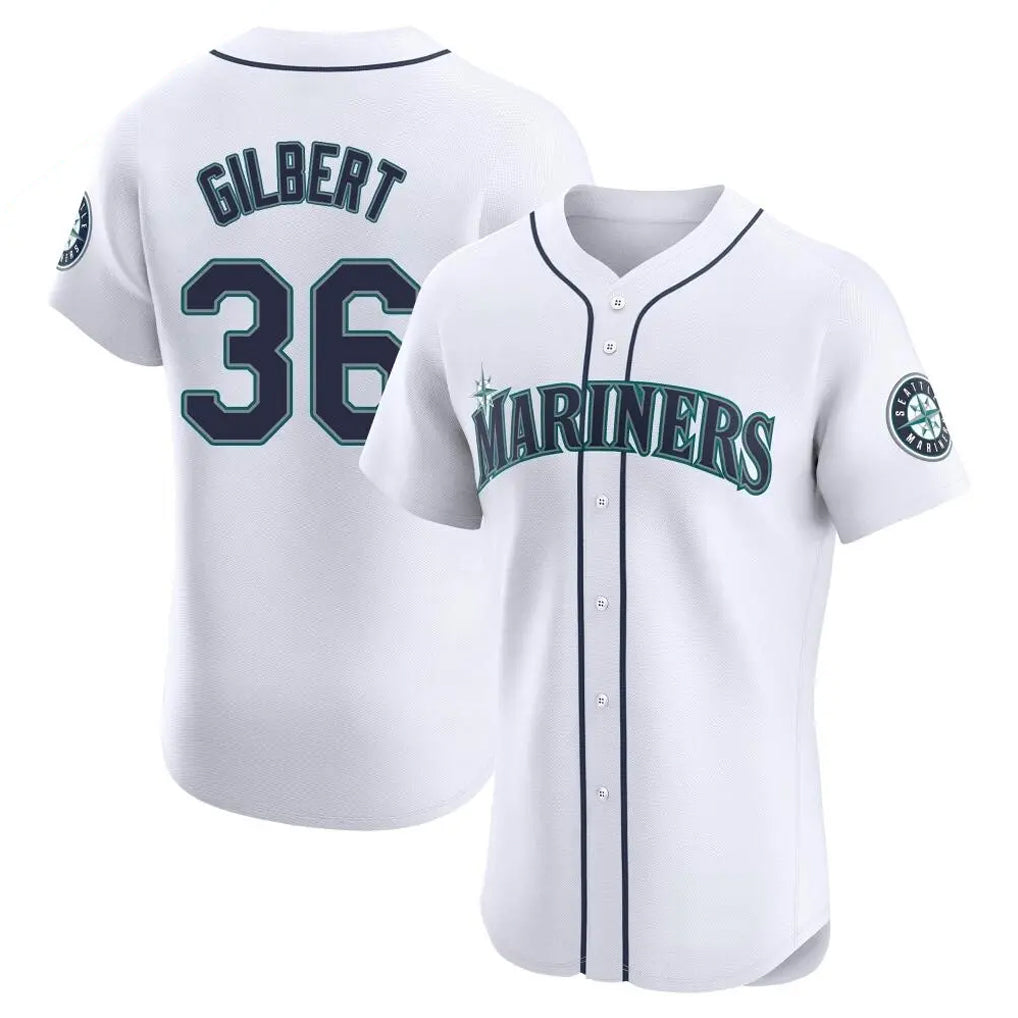 S.Mariners #36 Logan Gilbert Player White Home Limited Elite Fdoa Stitched Jerseys