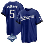 LA.Dodgers #5 Freddie Freeman Player Royal World Series Meet City Connect Home Game Fdoa Stitched Jerseys