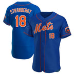 NY.Mets #18 Darryl Strawberry Player Royal Limited Elite Home Fdoa Stitched Jerseys