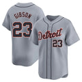 D.Tigers #23 Kirk Gibson Player Gray Home Limited Fdoa Stitched Jerseys
