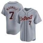 D.Tigers #7 Kevin McGonigle Player Gray Home Limited Fdoa Stitched Jerseys